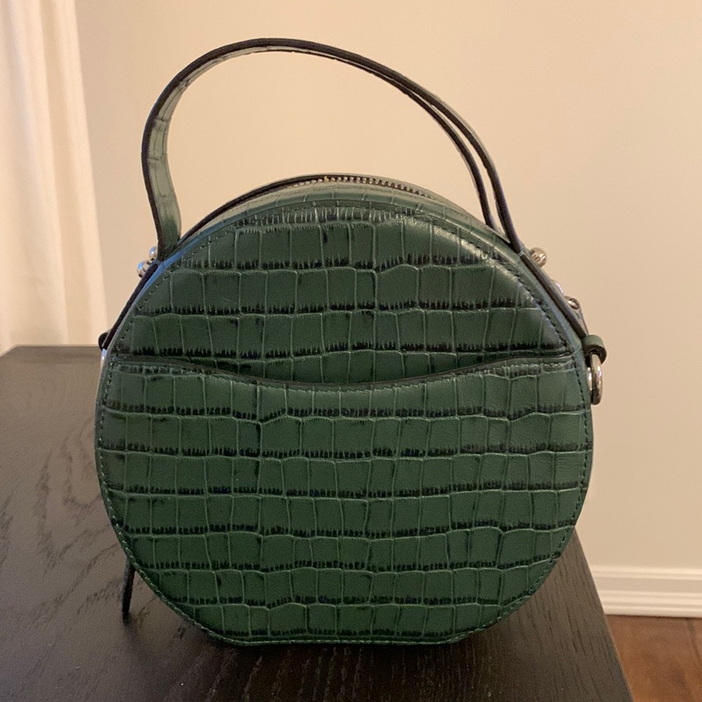 Rebecca Minkoff Green Croc-Embossed Round Bag